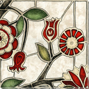 Floral Mosaic II Wrapped Canvas Giclee Print Wall Art