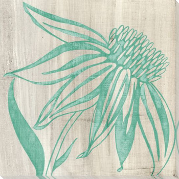 Indigo Coneflower Wrapped Canvas Giclee Print Wall Art