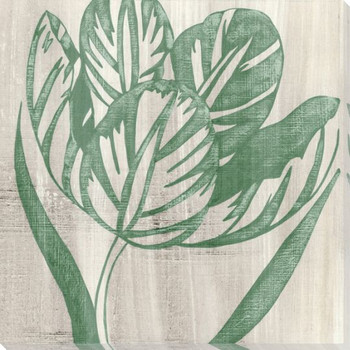 Indigo Tulip Flower Wrapped Canvas Giclee Print Wall Art