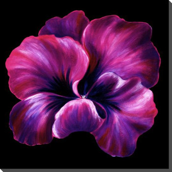 Purple Pansy Flower Wrapped Canvas Giclee Print Wall Art