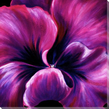 Purple Pansy Flower Detail Wrapped Canvas Giclee Print Wall Art