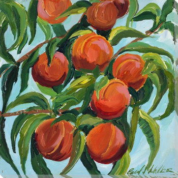 Peaches on the Tree Wrapped Canvas Giclee Print Wall Art