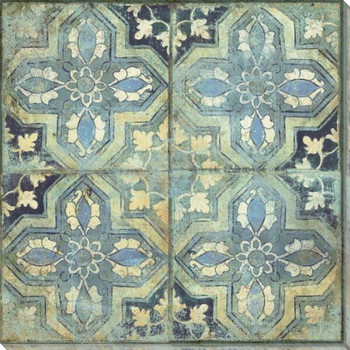 Patterned Tile Block 2 Wrapped Canvas Giclee Art Print Wall Art