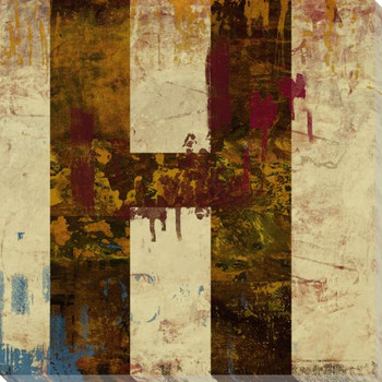 Letter Key H Wrapped Canvas Giclee Print Wall Art