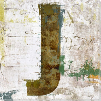 Letter Key J Wrapped Canvas Giclee Print Wall Art