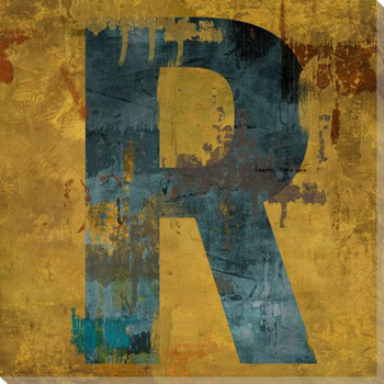 Letter Key R Wrapped Canvas Giclee Print Wall Art