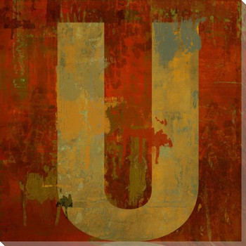 Letter Key U Wrapped Canvas Giclee Print Wall Art