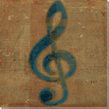 Qwerties Treble Clef Wrapped Canvas Giclee Print Wall Art