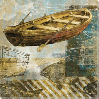 Rowboat One Wrapped Canvas Giclee Print Wall Art