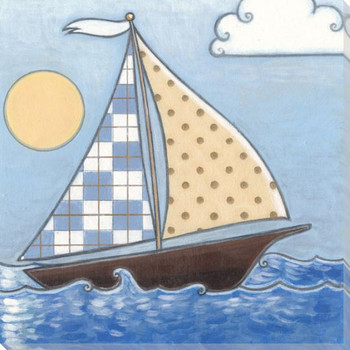 Little Sailor Sailboat I Wrapped Canvas Giclee Print Wall Art
