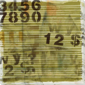 Embellished Neutral Numbers Wrapped Canvas Giclee Print Wall Art