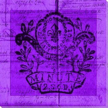 Bright Stamp Purple Wrapped Canvas Giclee Print Wall Art