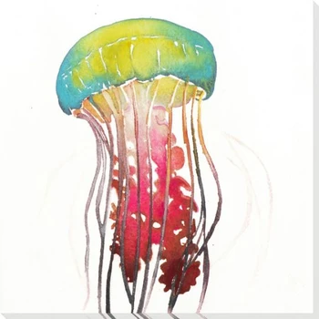 Colorful Jellyfish Wrapped Canvas Giclee Print Wall Art