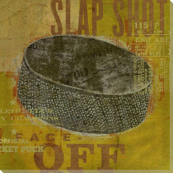 Hockey Puck Wrapped Canvas Giclee Print Wall Art