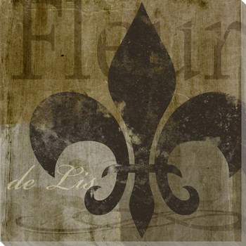 Fleur de Lis I Symbol Wrapped Canvas Giclee Print Wall Art