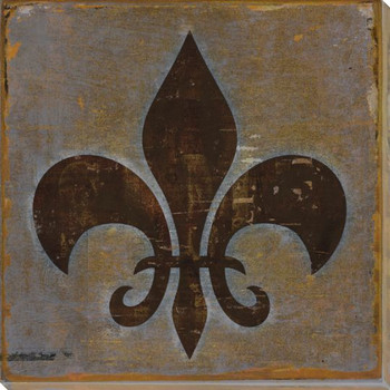 Qwerties Fleur de Lis Wrapped Canvas Giclee Print Wall Art