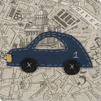 Blue Car Wrapped Canvas Giclee Print Wall Art
