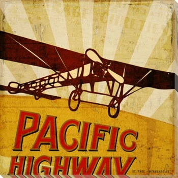 Pacific Highway Plane Wrapped Canvas Giclee Print Wall Art