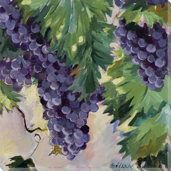 Pinot Grapes Wrapped Canvas Giclee Print Wall Art
