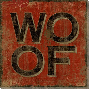 "Woof" Wrapped Canvas Giclee Print Wall Art