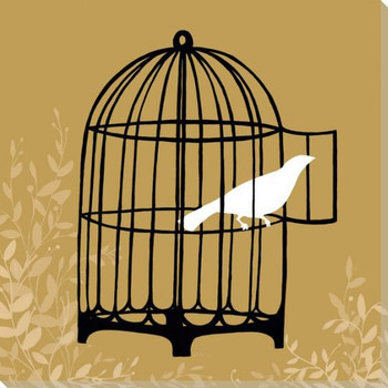 Birdcage Silhouette II Wrapped Canvas Giclee Print Wall Art