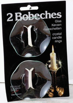 Wavy Rim Bobeche Glass Candle Wax Catchers, Set of 12