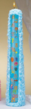 15" Blue Baby Shower Pillar Candle