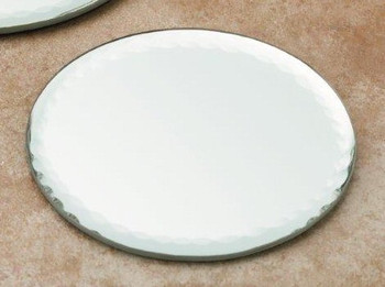 4" Scalloped Edge Mirrored Glass Candle Holder Plates, Set of 6
