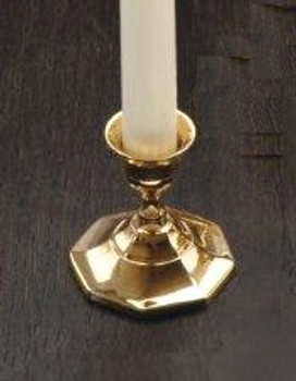 Flared Base Brass Taper Candle Holders, Set of 6