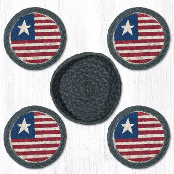Original Flag Braided Jute Coasters and Basket Holder