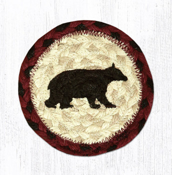 Cabin Bear Braided Jute Coaster