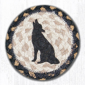 Howling Coyote Braided Jute Coasters, Set of 8