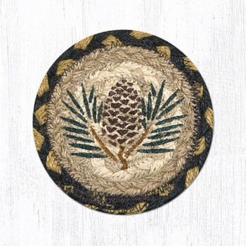 Pinecone Braided Jute Coaster