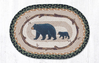 Mama & Baby Bear Braided Jute Oval Placemat by Jan Harless