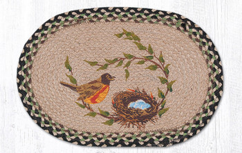 Robins Nest Braided Jute Oval Placemat by Diane Kwasnik