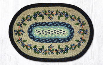 Blueberry Vine Braided Jute Oval Placemat by Harry W Smith