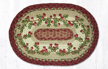Cranberries Braided Jute Oval Placemat by Harry W Smith