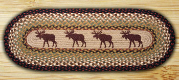 13" x 36" Moose Braided Jute Oval Table Runner