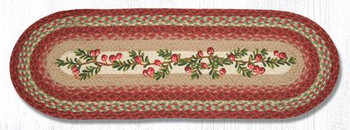 13" x 36" Cranberries Braided Jute Oval Table Runner by Harry W. Smith