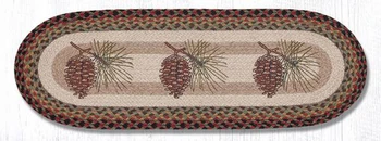 13" x 36" Pinecones Braided Jute Oval Table Runner by Sandy Clough