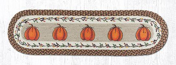 13" x 48" Harvest Pumpkin Jute Oval Table Runner by Susan Burd