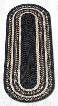 2' x 6' Mocha Frappuccino Braided Jute Oval Runner Rug
