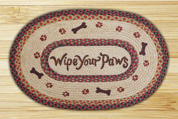 20" x 30" Wipe Your Paws Braided Jute Oval Rug by Phyllis Stevens