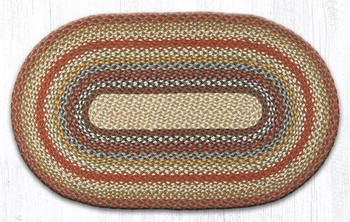 27" x 45" Honey Vanilla Ginger Braided Jute Oval Rug