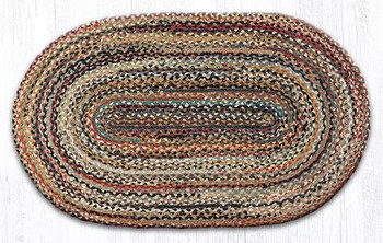 27" x 45" Random Colors Braided Jute Oval Rug