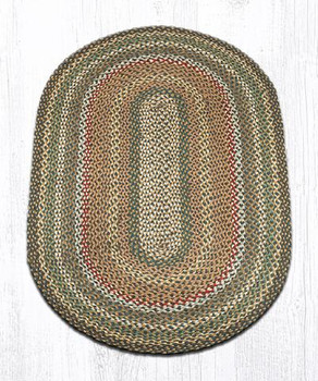 3' x 5' Fir Ivory Braided Jute Oval Rug