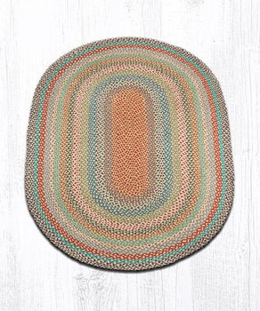 4' x 6' Multi Color Braided Jute Oval Rug