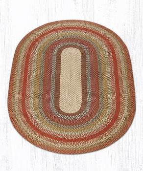 5' x 8' Honey Vanilla Ginger Braided Jute Oval Rug