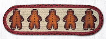 Gingerbread Men Braided Jute Oval Stair Tread Rug 8.25x27