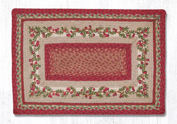 20" x 30" Cranberries Braided Jute Rectangle Rug by Harry W. Smith